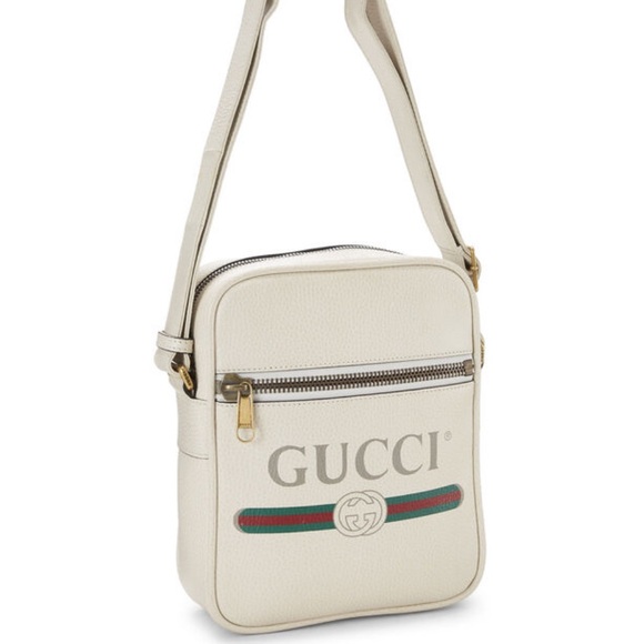 Gucci Off White Logo Print Leather Vertical Messenger Bag Small. - Picture 2 of 14